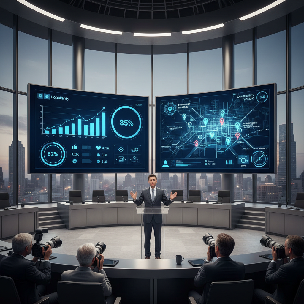 Visualização de métricas digitais em ambiente político