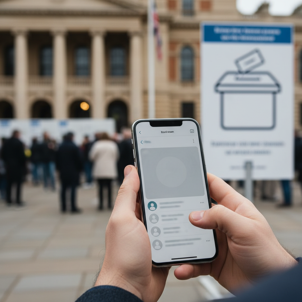 Representação de propaganda digital em dia de eleição