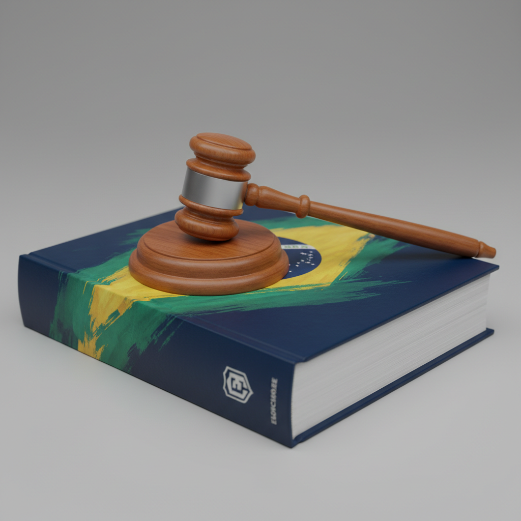 Martelo da justiça sobre livro de leis eleitorais